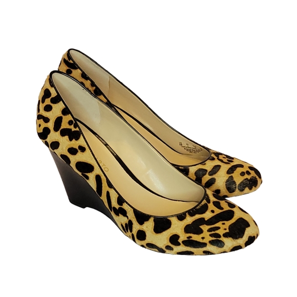 Franco Sarto Women's Wedges, Size 8M, Style HELIO2, Brown/Tan/Animal, Excellent - Picture 1 of 6